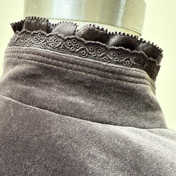 Antonio Melani Velvet Jacket Black Sz 6 Hook Eye Closure Peplum Victorian Style - Picture 7 of 7